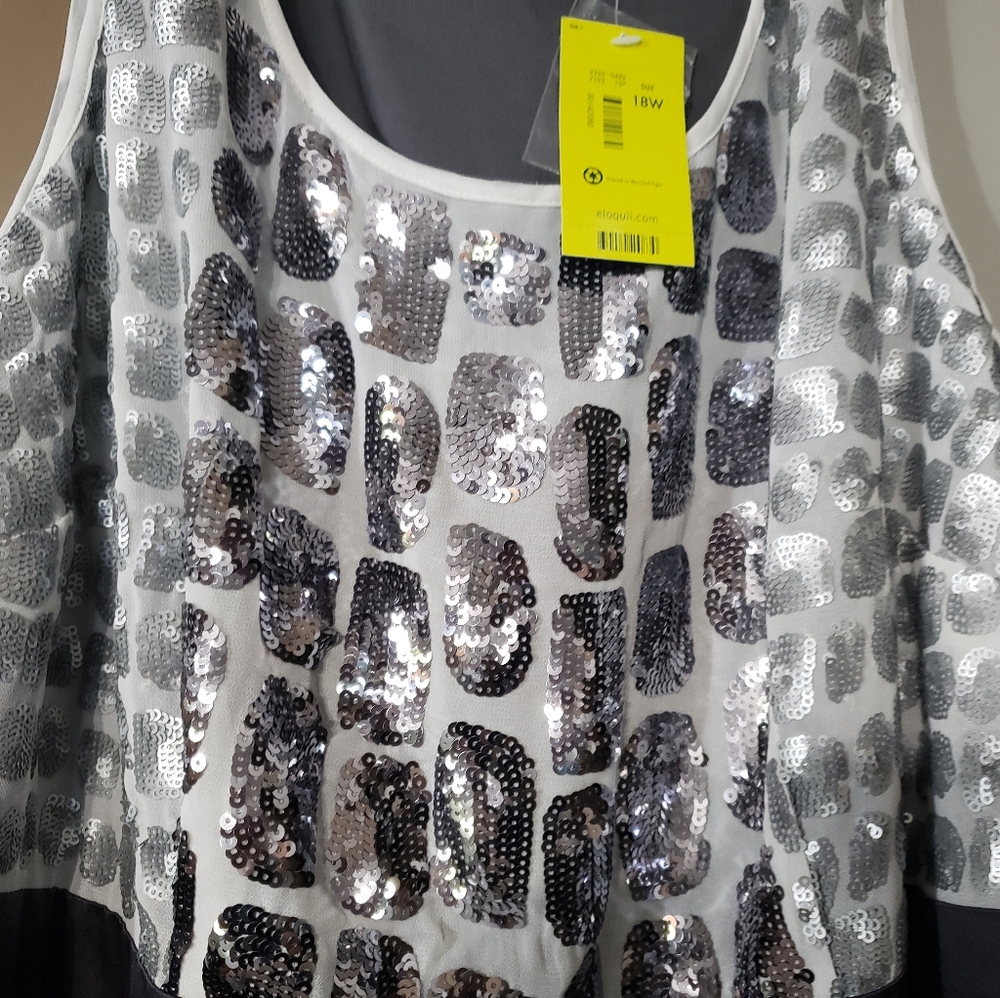 Eloquii gray/ silver dress